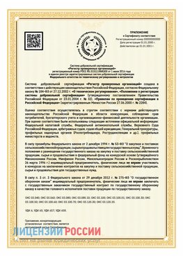Приложение к сертификату для ИП Черниговка Сертификат СТО 03.080.02033720.1-2020